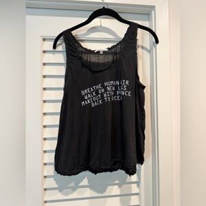 Wildfox Swim Black Graphic Tank Top- Medium- Little Mermaid